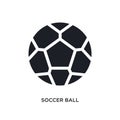 black soccer ball isolated vector icon. simple element illustration from football concept vector icons. soccer ball editable black Royalty Free Stock Photo