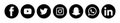 Black Social media icons set of facebook twitter instagram pinterest whatsapp