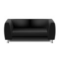 Black Sofa Isolated White Background Royalty Free Stock Photo