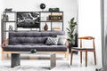 Black sofa in living room Royalty Free Stock Photo