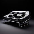 Elegant Black Leather Couch In Industrial Scene