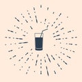 Black Soft drink icon isolated on beige background. Abstract circle random dots. Vector Illustration Royalty Free Stock Photo