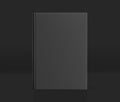 Black SoftCover Book Mockup, dark notebook, 3d rendering isolated on light gray background