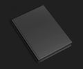 Black SoftCover Book Mockup, dark notebook, 3d rendering isolated on light gray background