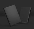 Black SoftCover Book Mockup, dark notebook, 3d rendering isolated on light gray background