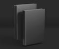 Black SoftCover Book Mockup, dark notebook, 3d rendering isolated on light gray background