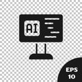 Black Software, web developer programming code icon isolated on transparent background. Javascript computer script Royalty Free Stock Photo