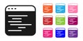 Black Software, web developer programming code icon isolated on white background. Javascript computer script random Royalty Free Stock Photo