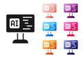 Black Software, web developer programming code icon isolated on white background. Javascript computer script random Royalty Free Stock Photo