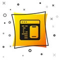 Black Software, web developer programming code icon isolated on white background. Javascript computer script random Royalty Free Stock Photo