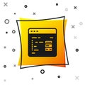 Black Software, web developer programming code icon isolated on white background. Javascript computer script random Royalty Free Stock Photo