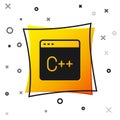 Black Software, web developer programming code icon isolated on white background. Javascript computer script random Royalty Free Stock Photo