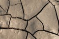 Black soil dry land cracked ground surface. landscape, poor soil Royalty Free Stock Photo