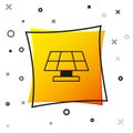 Black Solar energy panel icon isolated on white background. Yellow square button. Vector Royalty Free Stock Photo