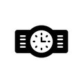 Black solid icon for Analog, watch and wristwatch Royalty Free Stock Photo