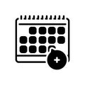 Black solid icon for Appointment, calendar and timetable