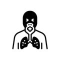 Black solid icon for Asthma, dysponea and suffocation