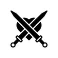 Black solid icon for Attack, weapon and sword Royalty Free Stock Photo