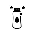 Black solid icon for Baby Powder, costmetic and perforations