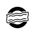 Black solid icon for Bacon, pork and pancetta Royalty Free Stock Photo