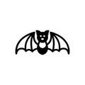 Black solid icon for Bat, halloween and midnight