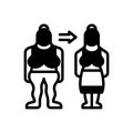 Black solid icon for Became, obesity and female