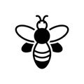 Black solid icon for Bee, insects and honey Royalty Free Stock Photo