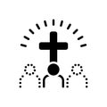 Black solid icon for Belief, faith and trust Royalty Free Stock Photo