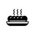 Black solid icon for Bread, food and edible Royalty Free Stock Photo