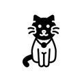 Black solid icon for Cat, pussy and heck