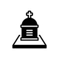 Black solid icon for Cemetery, churchyard and place