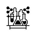 Black solid icon for Chem, science and test