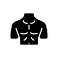 Black solid icon for Chest, bosom and breastplate