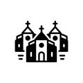 Black solid icon for Churches, catholic and religious