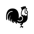 Black solid icon for Cock, rooster and chicken Royalty Free Stock Photo