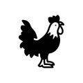 Black solid icon for Cocks, rooster and poultry