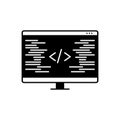 Black solid icon for Coding, programming and technology Royalty Free Stock Photo