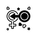 Black solid icon for Coitus, cohabitation and coexistence Royalty Free Stock Photo