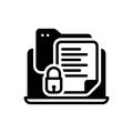 Black solid icon for Confidential, secret and data Royalty Free Stock Photo