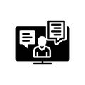 Black solid icon for Consult, powwow and monitor