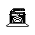 Black solid icon for Content Management, gratified and willing Royalty Free Stock Photo