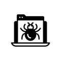 Black solid icon for Debug, insect and beetle Royalty Free Stock Photo