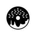 Black solid icon for Donut, cake and dessert Royalty Free Stock Photo