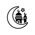 Black solid icon for Eid Ul Fitr, muslim and ramadan Royalty Free Stock Photo