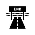 Black solid icon for Ended, finished and winner Royalty Free Stock Photo