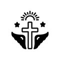 Black solid icon for Faith, christianity and religion