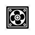 Black solid icon for Fan, ventilator and spiracle