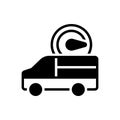 Black solid icon for Fast Delivery, truck and quick