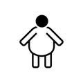 Black solid icon for Fat, over weight and blubber