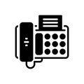 Black solid icon for Fax, telephone and text